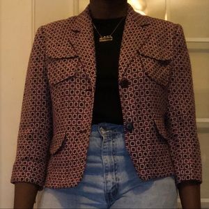 Art Deco printed cropped blazers